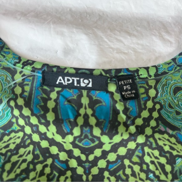 Y2K Green Paisley Butterfly Fairy Flutter Dress Sz P Small Beaded V-neck APT 9 - Picture 9 of 12